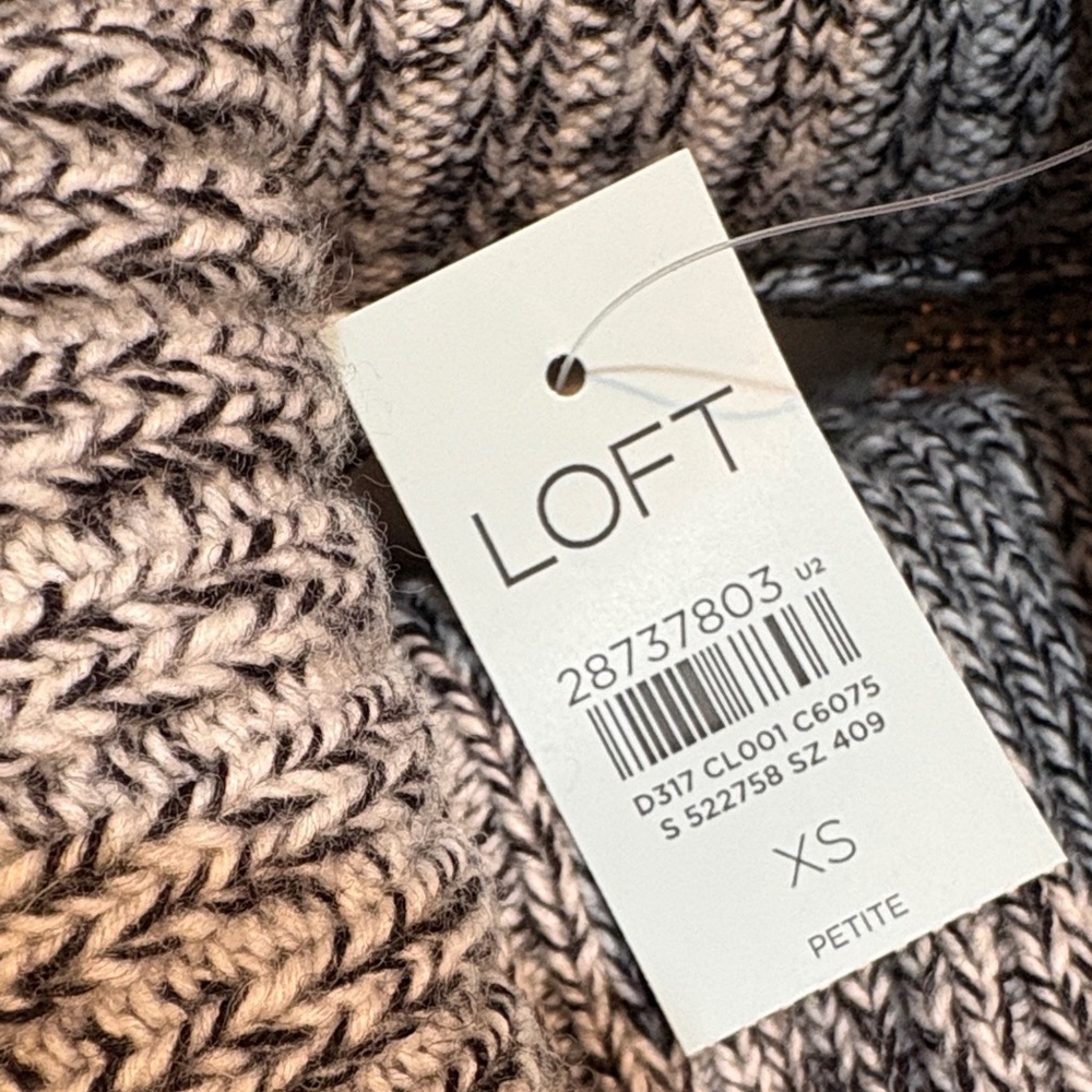 LOFT Gray Cable Knit Cowl Neck Sweater Dress - Picture 8 of 10